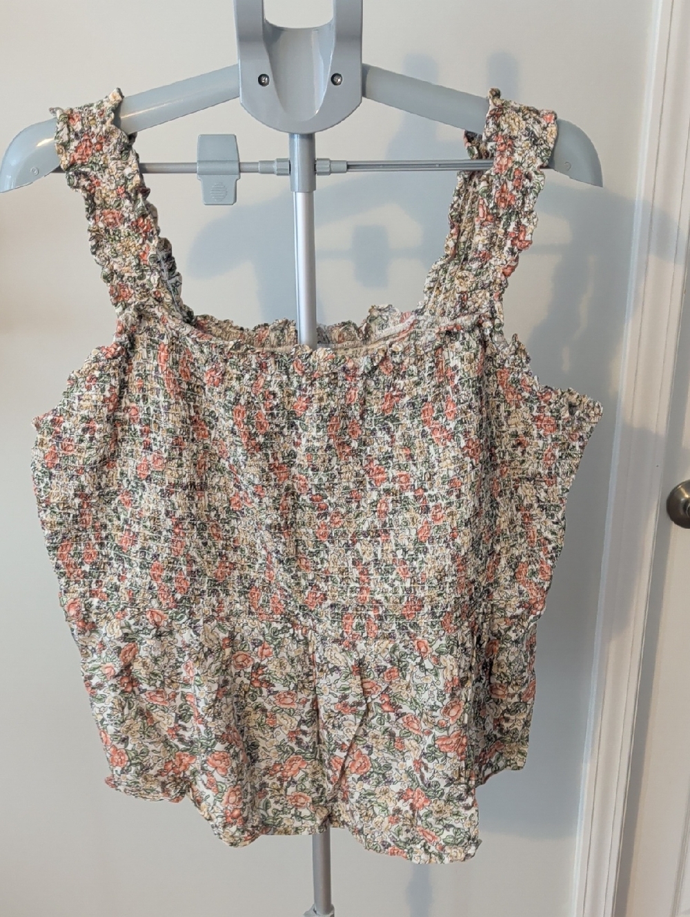 Old Navy Floral Smocked Camisole - Peach & Green